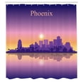 thumbnail image 2 of Ambesonne Phoenix Shower Curtain, American City Skyline Dawn, 69"Wx70"L, Pale Orange Fuchsia, 2 of 4
