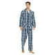 thumbnail image 3 of GLOBAL Conjunto de Pijama de Tejido Liso de Manga Larga para Hombre, Ropa de Dormir de Algodón, Ropa de Dormir Cómoda, Cuadros Azules Elegantes L, 3 of 7