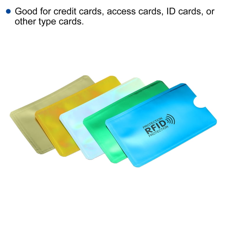 access card sleeves 10x RFID Blocking Credit Card"DuPont TYVEK" for wallet or purse. Protect your debit cards, credit cards and IDs from identity theft skiming PVC Free Black Border id card sleeves Horizontal Vinyl