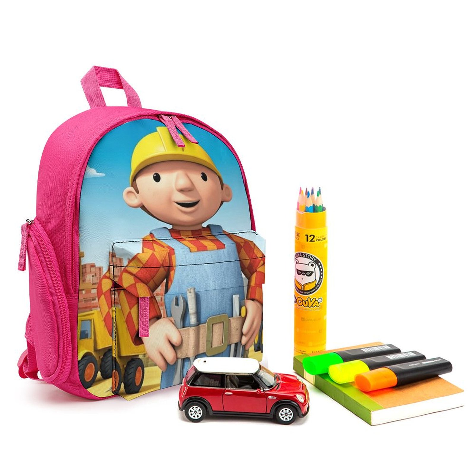 Bob The Builder Backpack, Lightweight Casual Daypack, Durable Backpack for Daily Use Work Travel, 12.6x9.4x5.9 Inch