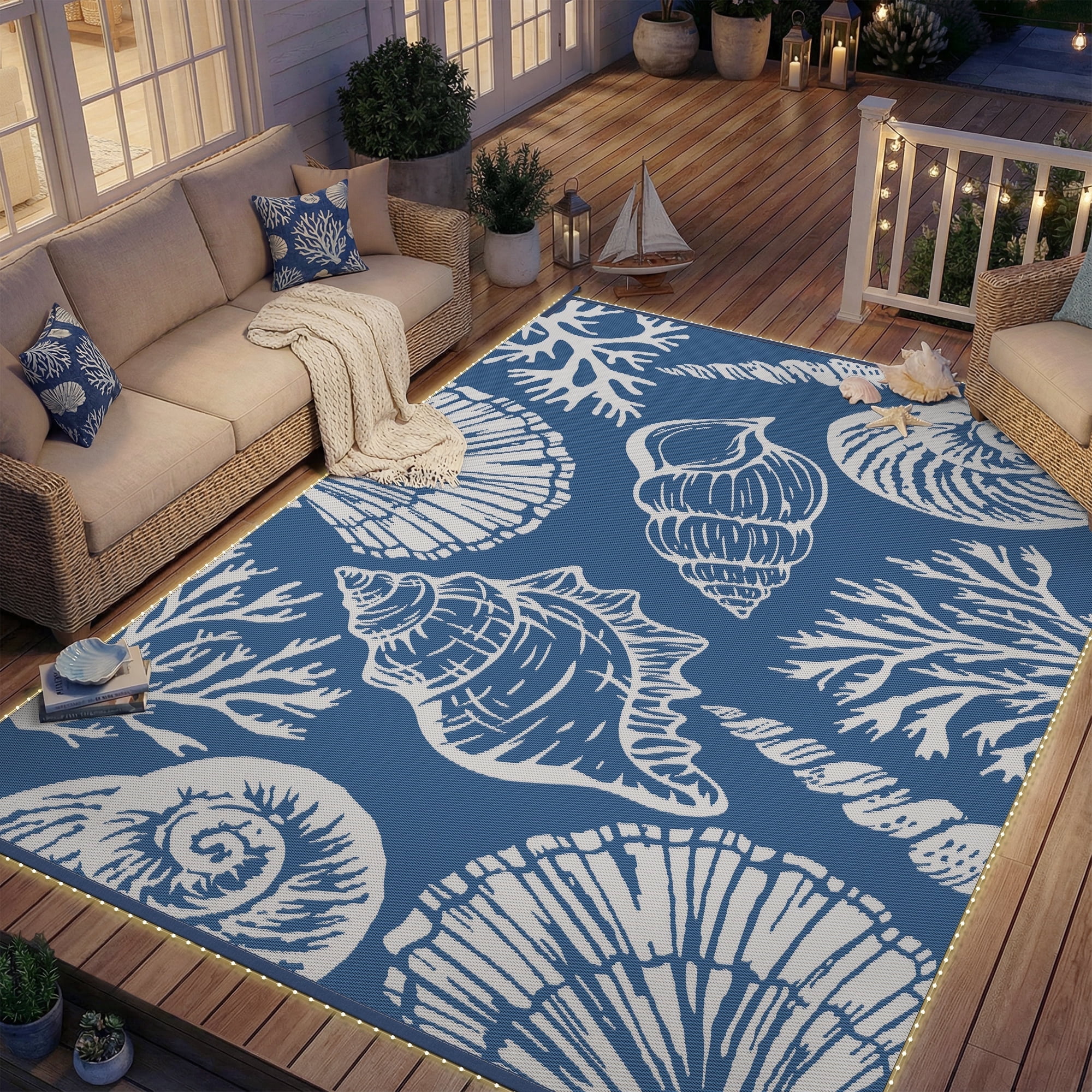 Free Shipping! Better Homes & Gardens Outdoor Rug 5x7 Green Tassel