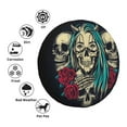 thumbnail image 6 of DouZhe Waterproof Spare Tire Cover, Vintage Skull Flower Rose Prints Adjustable Wheel Covers Fit for Jeep Trailer RV SUV Car, 17 inch, 6 of 7