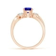 thumbnail image 2 of ANGARA Natural Tanzanite and Diamond Twisted Vine Ring in 14K Rose Gold for Women (Size-6mm) | December Birthstone, Birthday, Anniversary, Jewelry Gift for Women | Natural Tanzanite Ring, 2 of 10