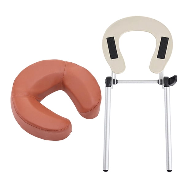 Cuna facial ajustable para mesa de masaje profesional, reemplaza el kit de masaje de mesa. Rojo marrón