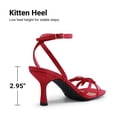 thumbnail image 4 of DREAM PAIRS Women's Bow Heels -Kitten Heels for Women, Square Toe Strappy Heeled Sandals, Elegant Wedding & Bridal Bownots Sandals for Formal & Special Occasions, 4 of 5