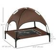 thumbnail image 3 of PawHut Elevated Cooling Pet Bed with Canopy for Medium-Sized Dogs Coffee, 3 of 10