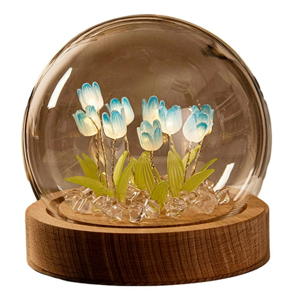 Adult Craft Kits, Diy Tulips Night Light Kit - Arts and Crafts Nightlight Project Novelty for Girls - Light Up Flower Terrarium Kits for Kids, Teens and Adults - Unique Hand Made
