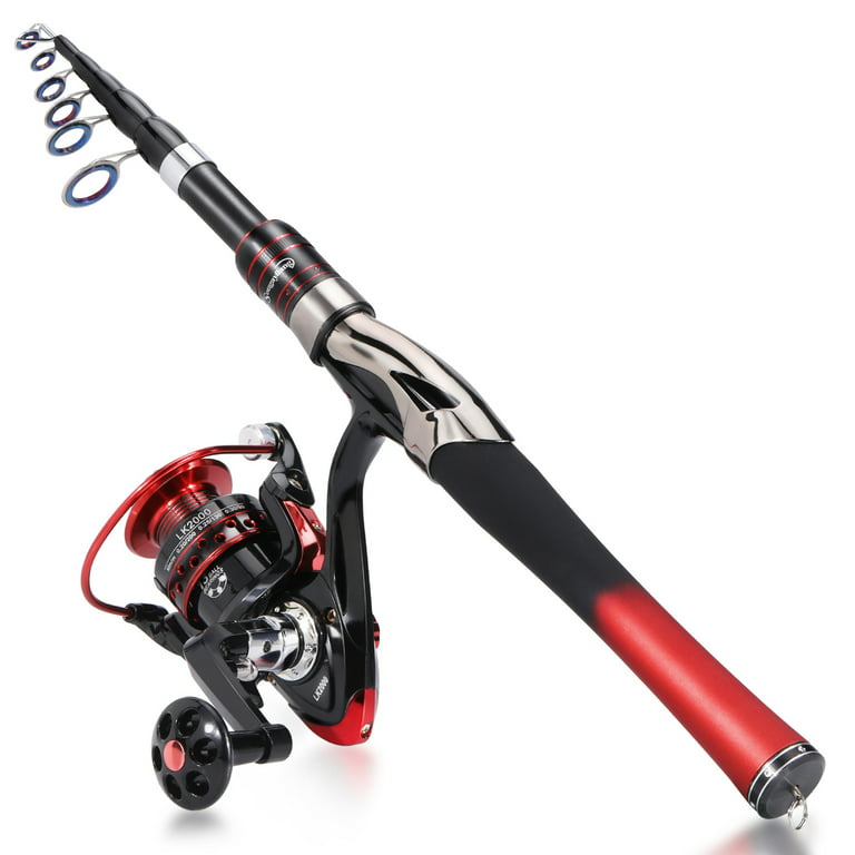 Sougayilang Telescopic Fishing Rod and Spinning Reel Combo 1.6M Pole  Lightweight for Travel 
