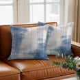 thumbnail image 3 of Abstract Art Throw Pillow Cover Blue Gary Watercolor Gradient Cotton Linen Cushion Cover Throw Pillow Case with Invisible Zipper for Couch Sofa Bed Chair Car 26x26 Inch, 3 of 14