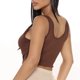 thumbnail image 4 of Camiseta sin mangas corta con cuello en U para mujer, chaleco sin mangas de verano ajustado, ajustado, de Color puro, 4 of 6