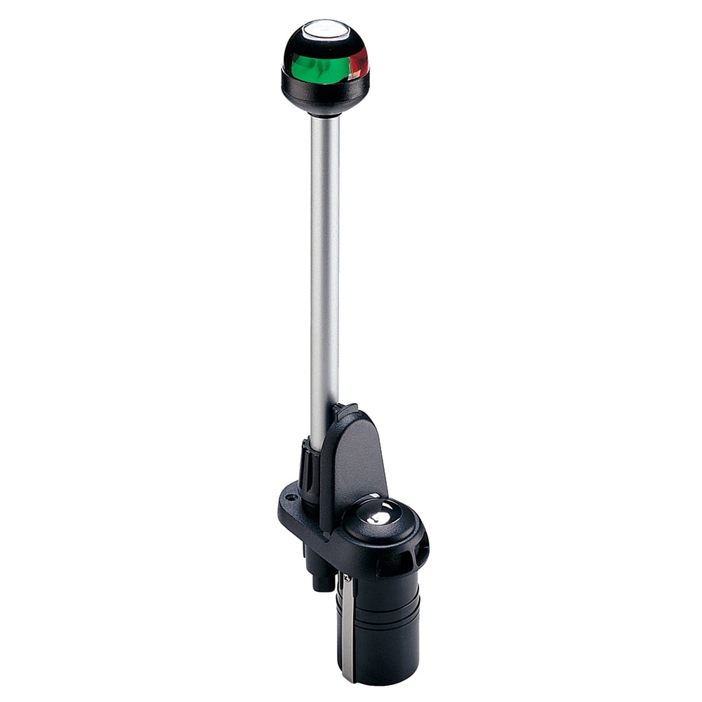 Aqua Signal 22185 Series 22 12V Navigation Light for Power Boats Up to 39', 12" Bi-Color with Horn Base Plug-In, Black