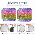 thumbnail image 3 of Yiaed Glitter Rainbow Print Car Front Windshield Sun Shade,Foldable Anti-UV Car Sunshade for Front Window for Most Vehicles-Small, 3 of 5