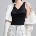 thumbnail image 4 of asjyhkr Tank Tops for Women Fleece Thermal Undershirt Casual Daily Fall Winter Baselayer Sleepwear Tops with Built in Bra(3X-Large,Black), 4 of 5