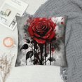 thumbnail image 2 of Creowell Red Rose Black and White Flowers Gothic Art Pillow Covers for Couch Sofa Indoor Outdoor Pillow Case Pillowcase 1PC 12x12in, 2 of 5