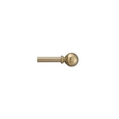 Curtain Rod Brass 5/8-inch round metal curtain rod, 84 to 120-inch adjustable width (brass with ball finials) ()