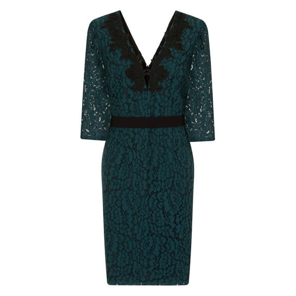 Little Mistress Womens Lace Applique Bodycon Dress