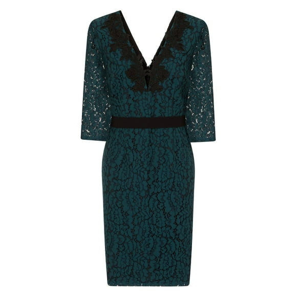 Little Mistress Womens Lace Applique Bodycon Dress