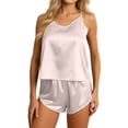 thumbnail image 2 of Short Sets for Women Silk Satin Camisole Tank Top and Shorts 2 Piece Matching Set Womens Lounge Pajama Set, 2 of 7