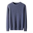 thumbnail image 2 of Suéter de cachemira de otoño e invierno para hombre, suéter grueso de color sólido con cuello redondo, artículos casuales sueltos, suéter de lana, 2 of 6