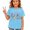 T10-Sky Blue, variant on Ulitacool Girl Tops Round Neck Graphic Prints Short Sleeve Tee 3-4 Years Sky Blue