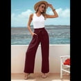thumbnail image 4 of Pantalones de Salón de Pierna para Mujer, Color Rojo Ladrillo, Talla XL, 4 of 8