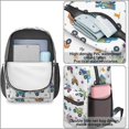 thumbnail image 4 of Monster Cartoon Truck White Pattern 17" School Backpacks for Teens,Waterproof Oxford Fabric,S-Shape Padded Straps for School,Travel,Hiking,Camping, 4 of 6