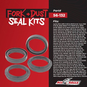 All Balls Fork Seal Kit For Honda CRF250L (2013-2016) – 56-133-1, Includes Oil & Dust Seals