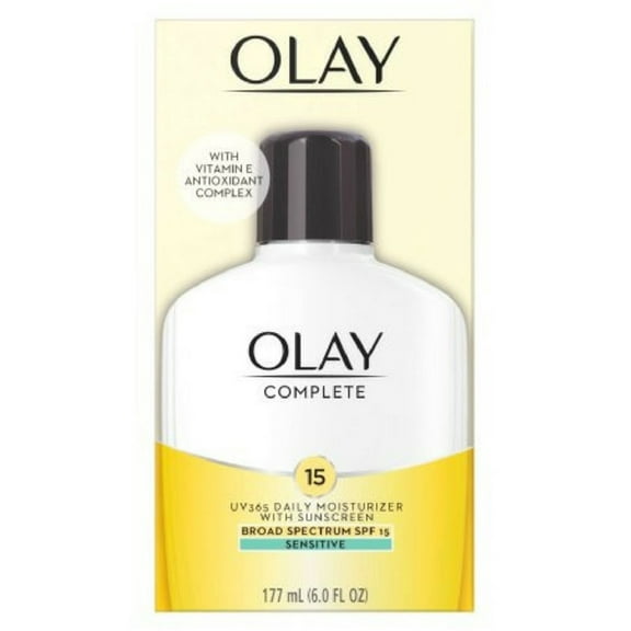 OLAY Complete UV Daily Moisturizer SPF 15, Sensitive Skin, 6 oz (Pack of 2)