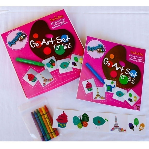 Download Aquarella Kids Girls Go Art Crayons Stickers Coloring ...