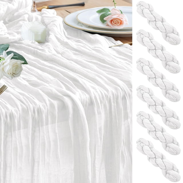 Mantel para queso Table Runner Wokceer, color blanco para Navidad, paquete de 6 unidades, 3 m