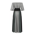 thumbnail image 5 of LINMOUA Robe Rétro Slim à Manches Volantes pour Femmes Mode une Épaule, 5 of 5