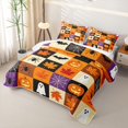 thumbnail image 3 of Feelyou Spooky Ghost Pumpkin Quilt Full, Cute Orange Maple Leaf Full Bedspread Sets, 3-Piece, 1 Comforter and 2 Pillowcases, 3 of 7