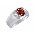 thumbnail image 3 of RYLOS Men's Rings Sterling Silver Rings Classic Designer  9X7MM Gemstone &  Diamond Ring Green Sapphire September Birthstone Ring Size 13, 3 of 7