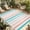 Coral Teal, variant on Blue Grey Stripe Outdoor Rug for Patio/Deck/Porch, Non-Slip Large Area Rug 4 x 6 Ft, Geometric White Vertical Striped Indoor Outdoor Rugs Washable Area Rugs, Reversible Camping Rug Carpet Runner