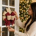 thumbnail image 7 of Christmas Buffalo Plaid Bow Rustic Burlap Crafts Wreath Bow for Holiday Weeding Kitchen Decor, Christmas Decorations, 7 of 7