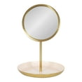 thumbnail image 3 of Kate and Laurel Laranya Modern Decorative Table Mirror, 11 x 15, Pink and Gold, Glamorous Freestanding Tabletop Mirror with Robust Metal Tray for Makeup and Jewelry Storage and Display, 3 of 10