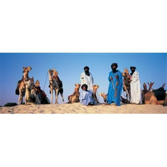 Panoramic Images PPI87469L Tuareg Camel Riders Mali Africa Poster Print by Panoramic Images - 36 x 12