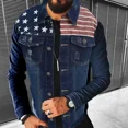 thumbnail image 1 of Mens Slim Fit Biker Denim Jacket Casual Spring Fall Winter Size S to 3XL, 1 of 9