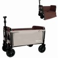 thumbnail image 5 of Kcpolre All-in-One Wagon Cart Convertible Folding Camping with Bench Seat, Storage Compartment & Dog Tether - Beige/Brown, 5 of 12