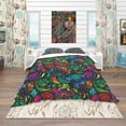 thumbnail image 2 of Designart 'Mosaic Pattern with Flowers' Bohemian & Eclectic Bedding Set - Duvet Cover & Shams, 2 of 4