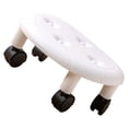 thumbnail image 2 of Tabourets Roulants Bas Ronds en Cuir Fuax Roue Universelle Petit Tabouret Pivotant à Roulettes Grande Capacité pour Maison Blanc, 2 of 4