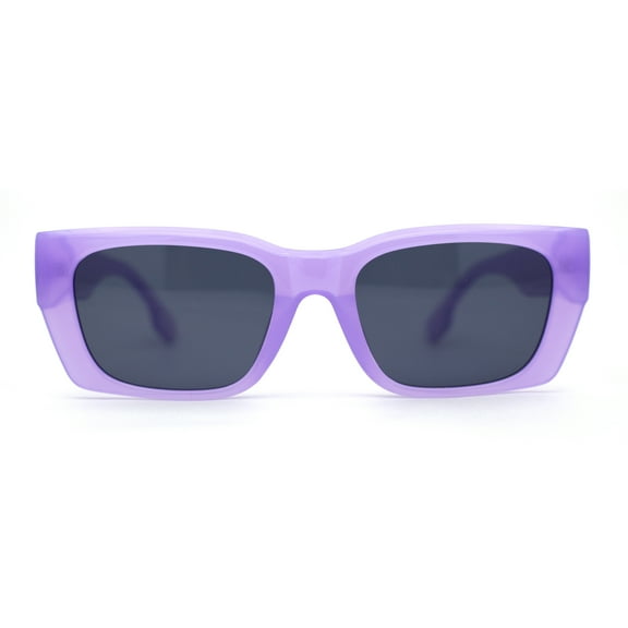 Classically Square Narrow Rectangle Plastic Womens Sunglasses Purple Black