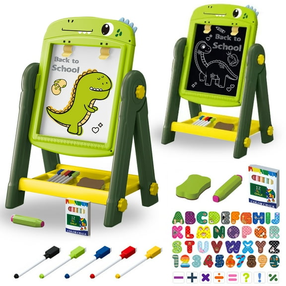 Aijohnny Easel for Kids, Magnetic Drawing Board for Boys & Girls, Birthday Gift for 2 3 4 Year Old