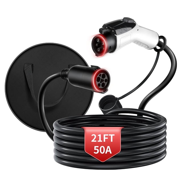 Cable de extensión para vehículos eléctricos WenStorm 50A 240V J1772 de 6,4 m de alta resistencia