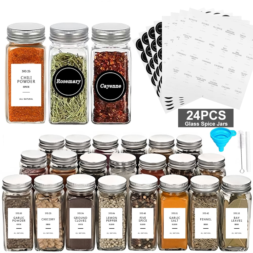 Kosbon Glass Spice Jars, 4 oz, 24-Pack with Shaker Lids photo 1