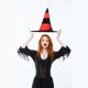 thumbnail image 2 of Sombrero de bruja a rayas rojas y negras para adulto, disfraz de Halloween, 2 of 2