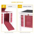 thumbnail image 6 of Small Wooden Rabbit Hutch for Outdoor Use, Red Pet Cage with Openable Waterproof Roof for Guinea Pigs, Ducks, and Small Dogs, 6 of 8
