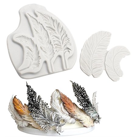 

GYMNASTIKA Chocolate Mould 2Pcs/Set DIY Easy Demoulding Practical Chocolate Cake Decoration Feather Sugar Mold