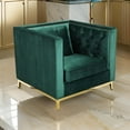 thumbnail image 6 of Vien 36 Inch Accent Chair- Green Tufted Velvet- Gold Polished Steel Legs, 6 of 6