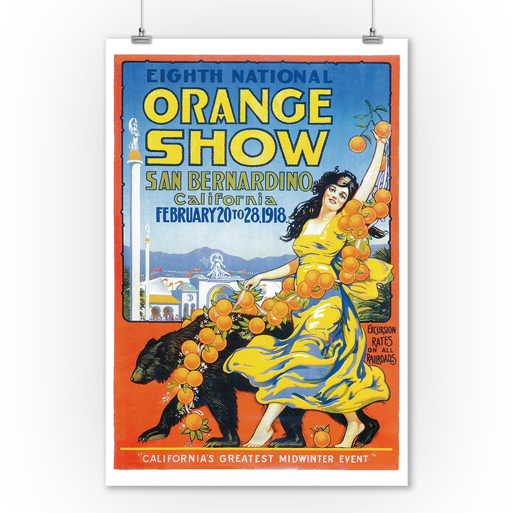 1918 8th National Orange Show San Bernardino California Advertisement Poster 